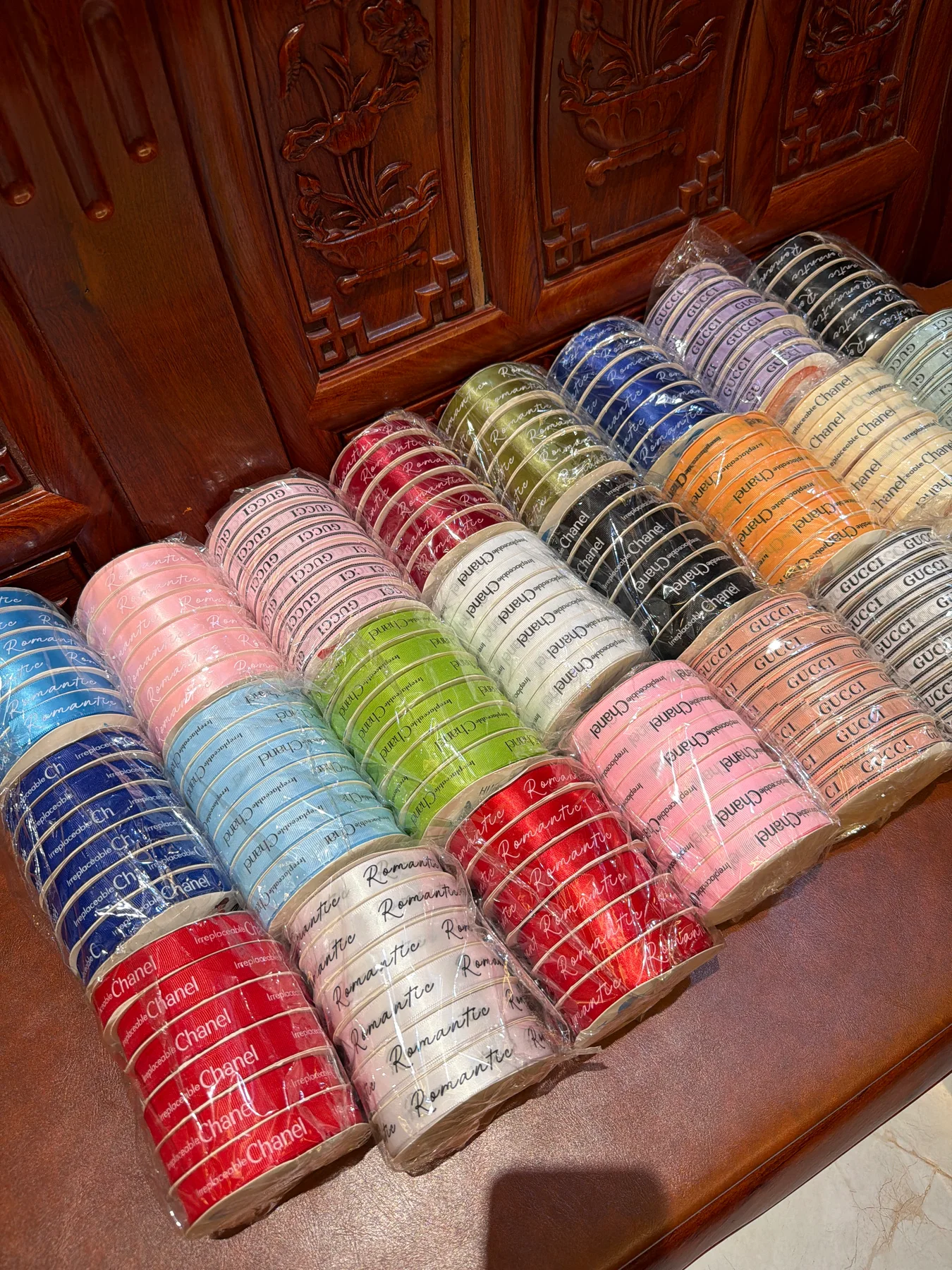 Lốc 6 cuộn ruy băng 2cm có chữ