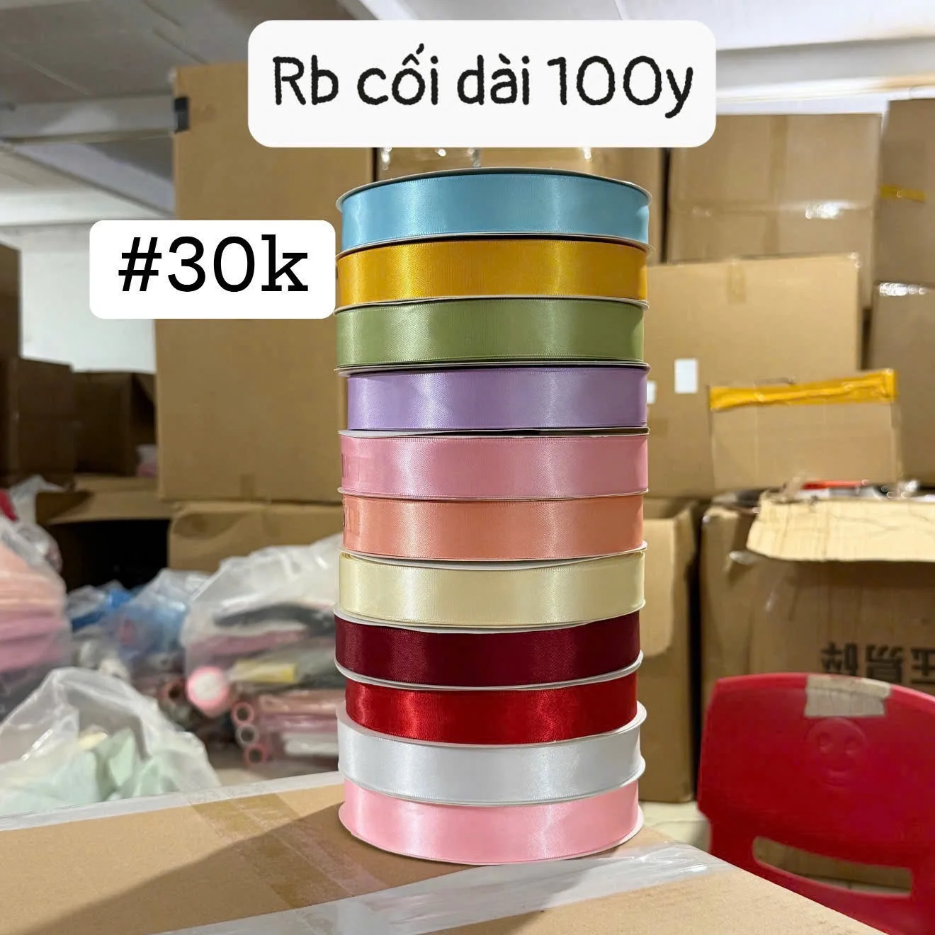 Ruy băng cối 2.5cm dài 100y