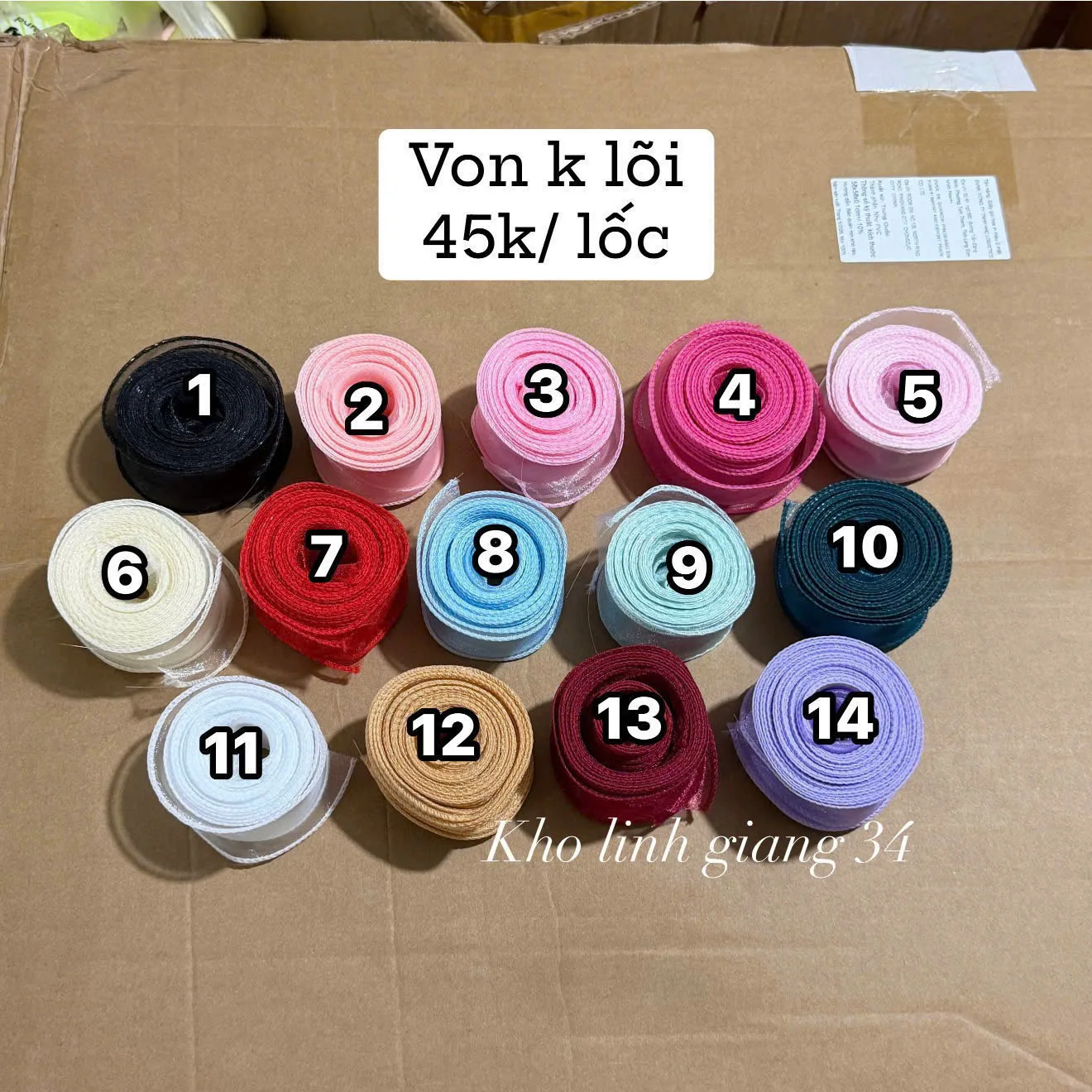 LỐC 10 CUỘN VON K LÕI, Ruy băng von Không lõi